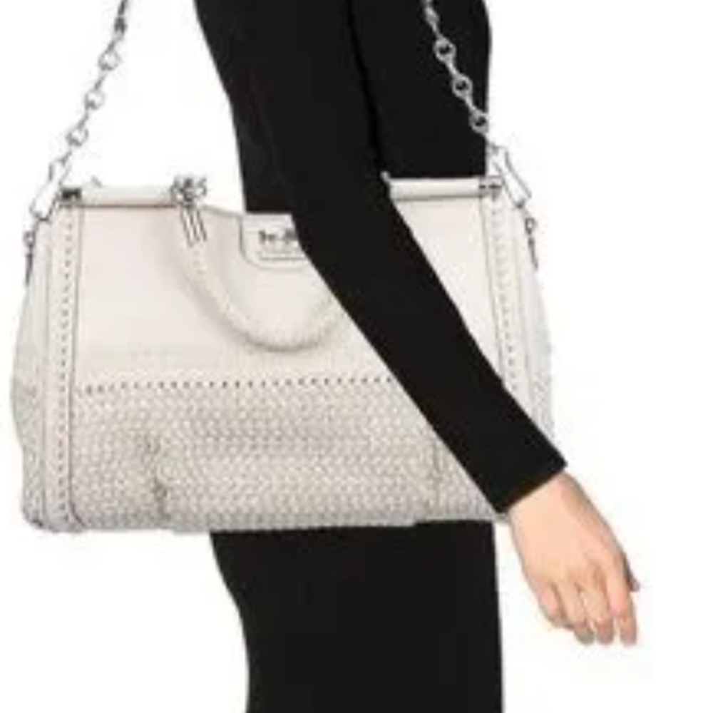 Coach Madison Caroline Dowel Satchet in Woven Leather / Excellent Cond. Unused
